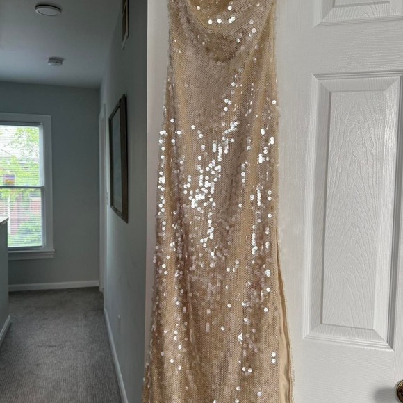 salty girl Dresses & Skirts - White/Champagne Sequin Strapless Bridal Tube Bodycon Dress